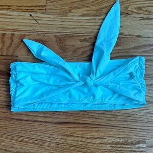 Strapless light blue bikini top